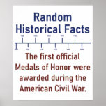The First Official Medals Of Honor  - History Fact Poster