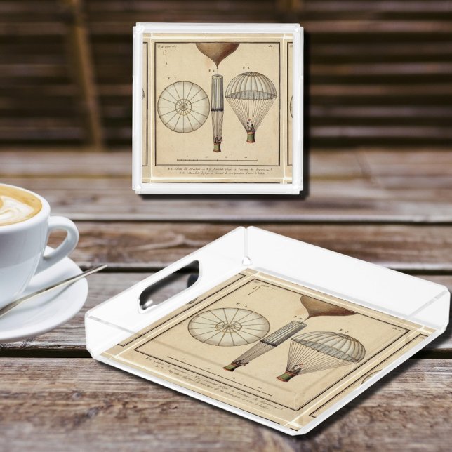 the first parachute by Jacques Garnerin Acrylic Tray (Creator Uploaded)