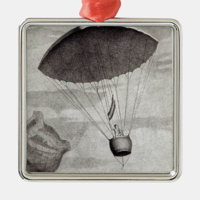 The First Parachute Descent Metal Ornament (Front)
