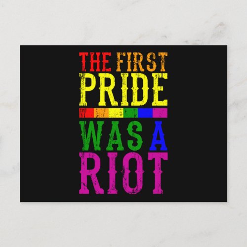 THE FIRST PRIDE WAS A RIOT LGBT Pride Month LGBTQ Postcard