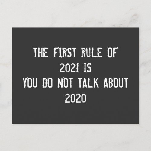 The First Rule of 2021 New Years Covid Postcard