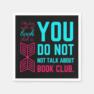 The first rule of book club funny phrase napkins