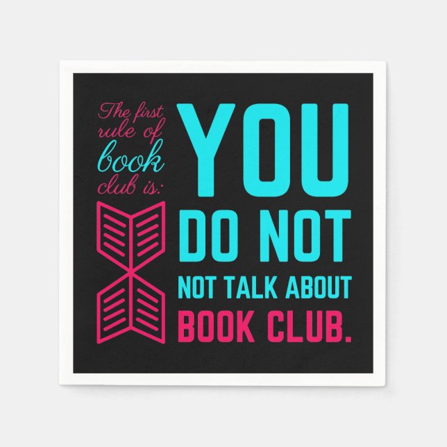 The first rule of book club funny phrase napkins (Front)