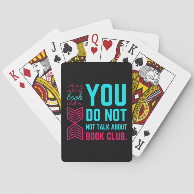 The first rule of book club funny phrase poker cards (Back)