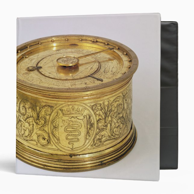 The first spring driven clock with fusee, 1525 3 ring binder (Front/Inside)