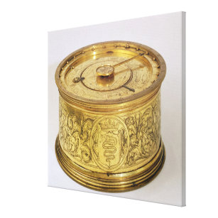 The first spring driven clock with fusee, 1525 canvas print