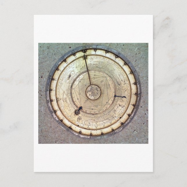 The first spring driven clock with fusee, view of postcard (Front)