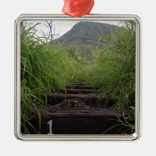 The first step invites hikers up Koko Crater Metal Ornament
