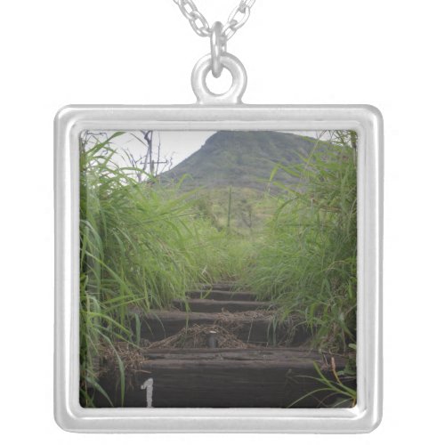 The first step invites hikers up Koko Crater Silver Plated Necklace