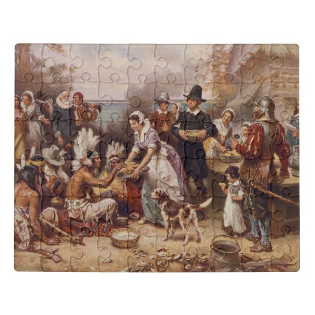 The first Thanksgiving 1621 | c.1932 Jigsaw Puzzle (Puzzle Horizontal)
