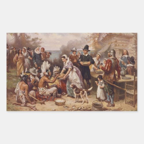 The first Thanksgiving 1621  c1932 Rectangular Sticker