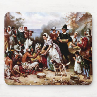 The First Thanksgiving, 1621. Fine Art Mouse Pad