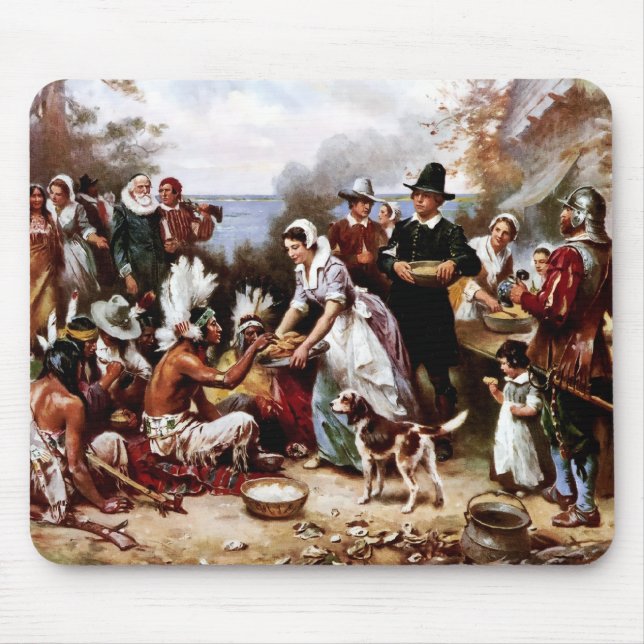 The First Thanksgiving, 1621. Fine Art  Mouse Pad (Front)