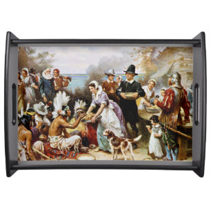 The First Thanksgiving, 1621, painting, Serving Tray