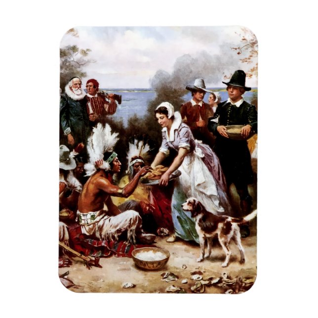 The First Thanksgiving, 621. Fine Art Gift  Magnet (Vertical)