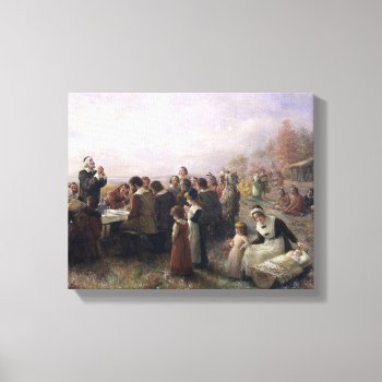 The First Thanksgiving At Plymouth By Brownscombe Canvas Print by Classicville at Zazzle