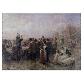 The First Thanksgiving At Plymouth By Brownscombe Cutting Board by Classicville at Zazzle