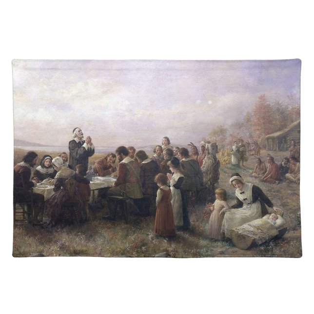 The First Thanksgiving at Plymouth by Brownscombe Placemat (Front)