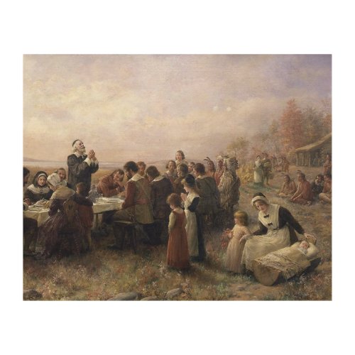 The First Thanksgiving at Plymouth by Brownscombe Wood Wall Decor