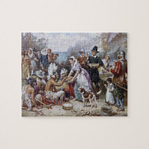 The First Thanksgiving by Jean Ferris c 1912 Jigsaw Puzzle