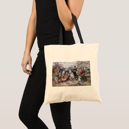 The First Thanksgiving by Jean Ferris c 1912 Tote Bag