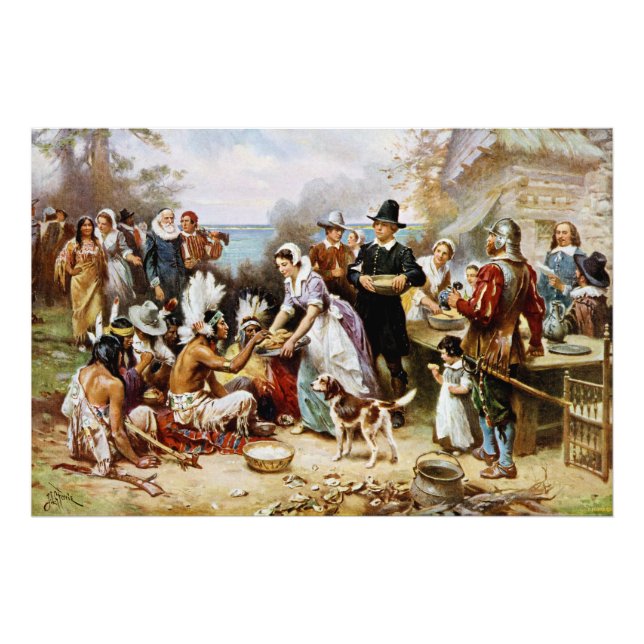 The First Thanksgiving, history painting, Photo Print (Front)