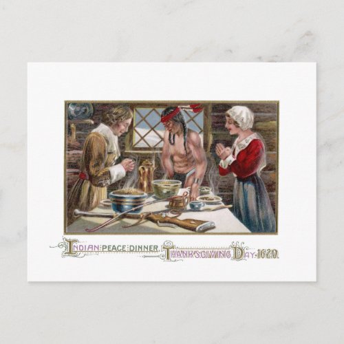 The First Thanksgiving Holiday Postcard