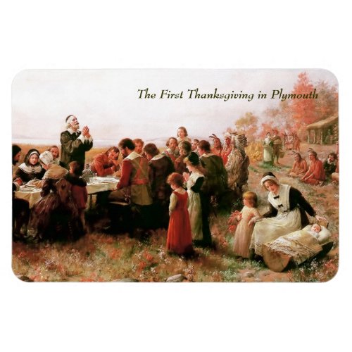 The First Thanksgiving in Plymouth Fine Art Magnet