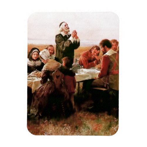 The First Thanksgiving in Plymouth Fine Art Magnet