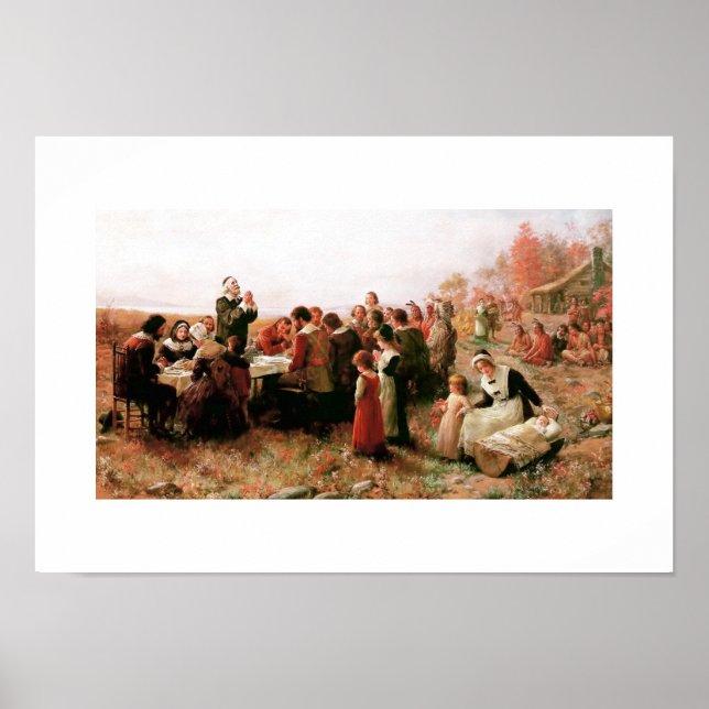 The First Thanksgiving in Plymouth Fine Art Poster (Front)