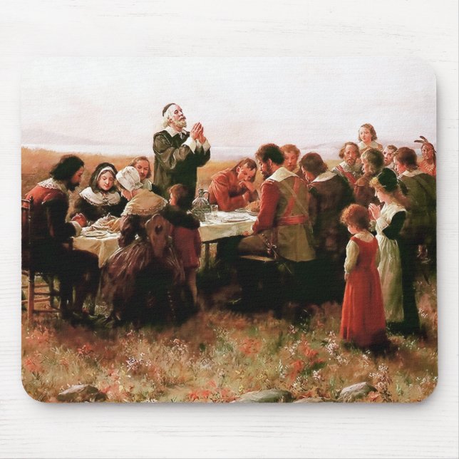 The First Thanksgiving in Plymouth  Mouse Pad (Front)