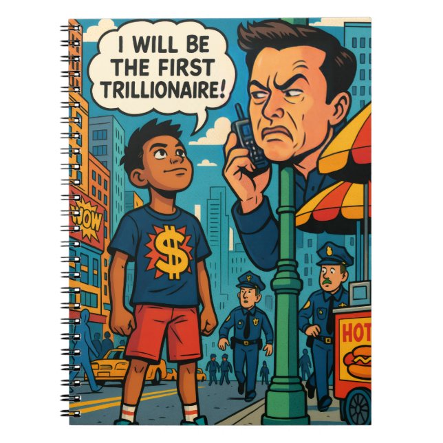 the First Trillionaire Comic Art Motivational  Notebook (Front)