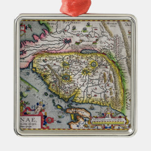 The First Western Atlas China   1584 Metal Ornament