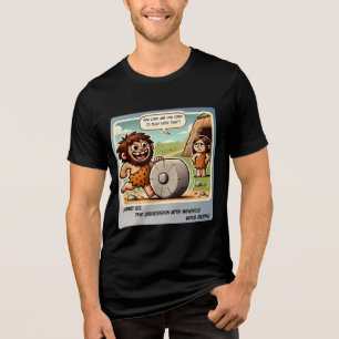 The First Wheel Obsession – Caveman Humor Tri-Blend Shirt