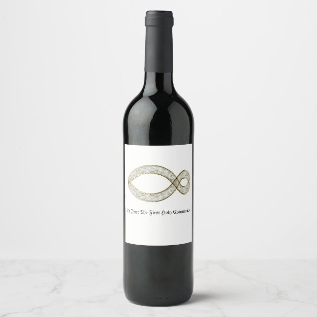 The Fish  Christian symbol. Wine Label (Front)