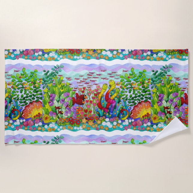 The Fish Garden Beach Towel (Front)