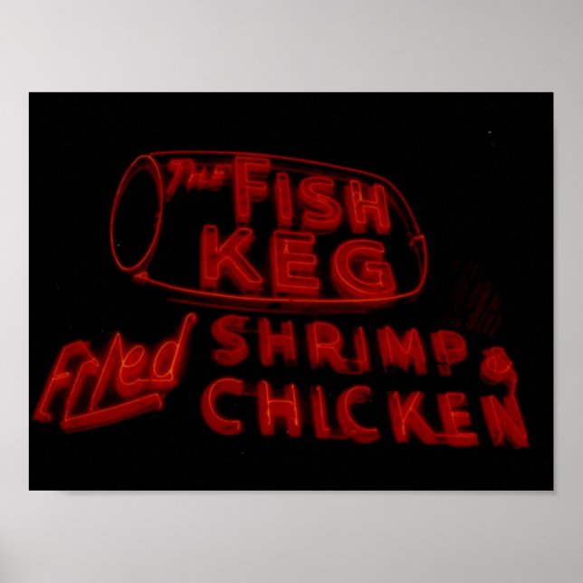 The Fish Keg Gorgeous Neon Sign Poster (Front)
