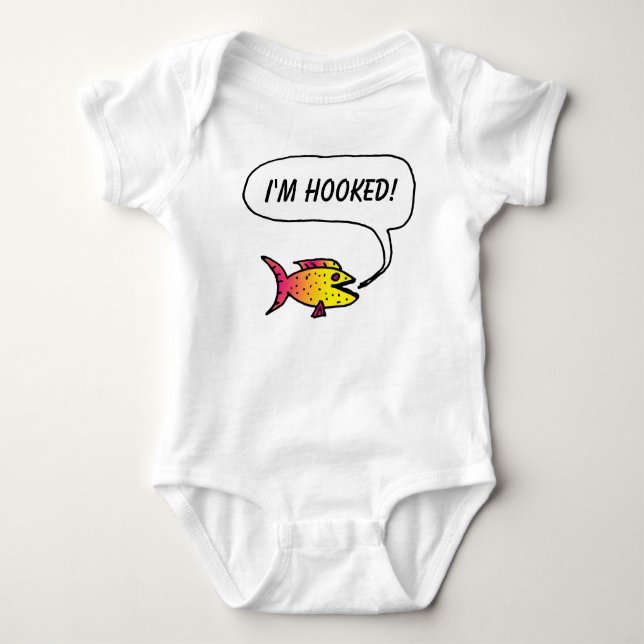 The Fish Says: "I'm Hooked!" T-shirt (Front)