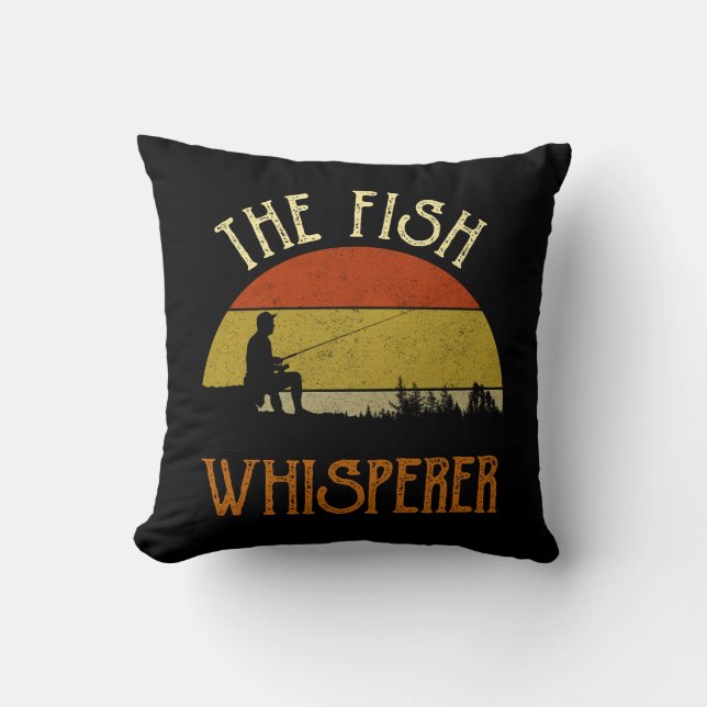 The Fish Whisperer Throw Pillow (Front)