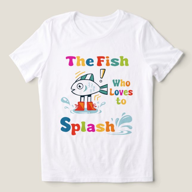 The fish who loves to splash Tri-Blend shirt (Design Front)