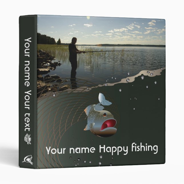 The fisherman​​​​​​​. Happy fishing 3 Ring Binder (Front/Spine)