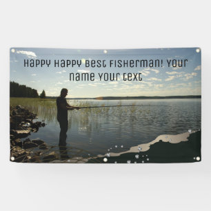The fisherman. Happy fishing Banner