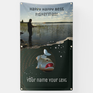 The fisherman. Happy fishing Banner