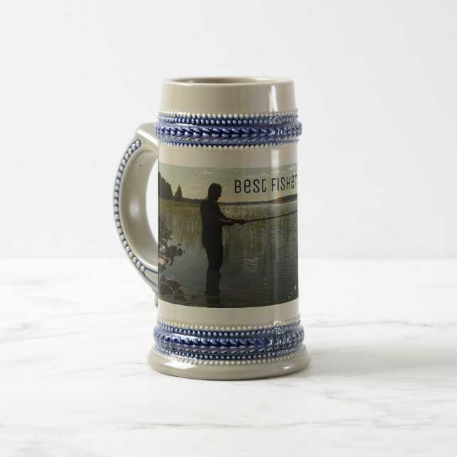 The fisherman. Happy fishing Beer Stein (Front Left)