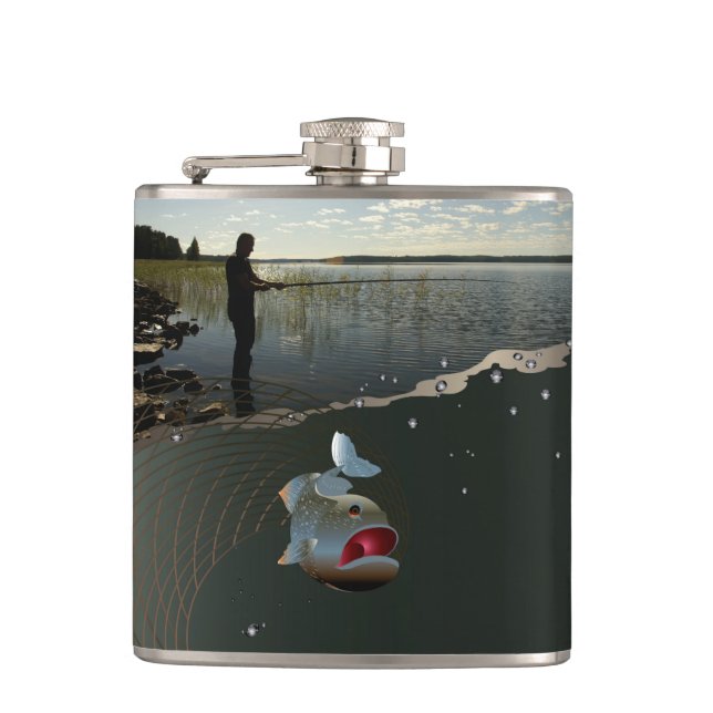 The fisherman​​​​​​​. Happy fishing Flask (Front)