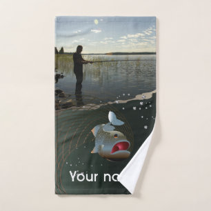 The fisherman. Happy fishing Hand Towel