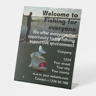 The fisherman. Happy fishing Pedestal Sign