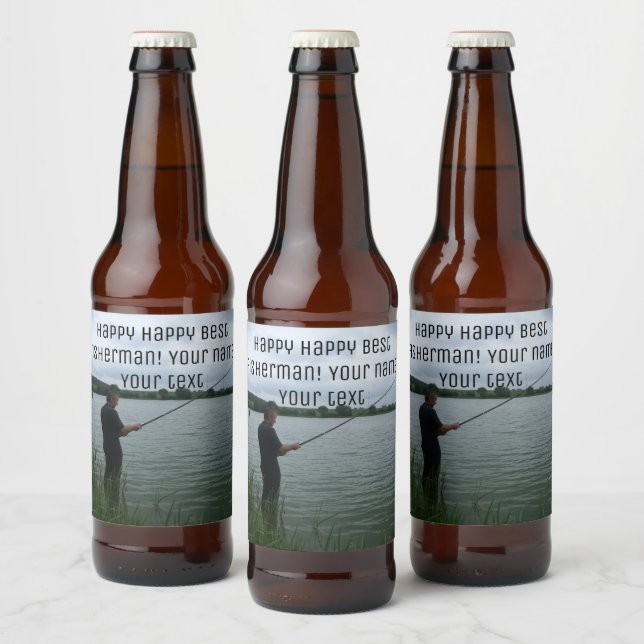 The fisherman in the evening beer bottle label (Bottles)
