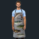 The Fisherman's Chef's & Husband w/ Name Apron<br><div class="desc">This adorable Apron can be used as a multitasking one. Just think, could be used for the Chef in the kitchen, an outdoors BBQ, Griller or could be used for the fisherman while cleaning his fish after a day on the ocean, lake or river. The background is a gray plywood...</div>