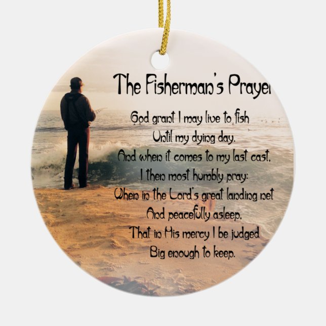 The Fishermans Prayer Ceramic Ornament (Front)